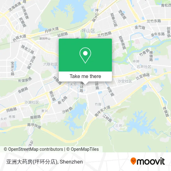 亚洲大药房(坪环分店) map
