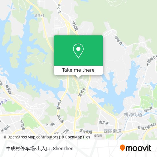 牛成村停车场-出入口 map