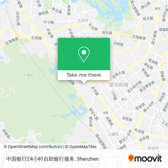 中国银行24小时自助银行服务 map