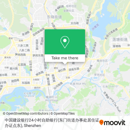 中国建设银行24小时自助银行(东门街道办事处居住证办证点东) map