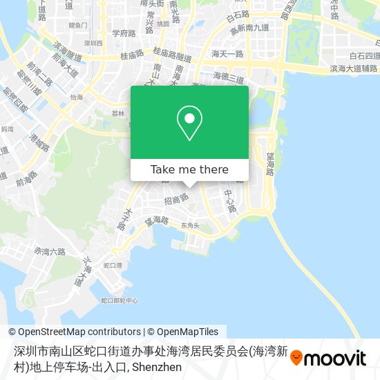 深圳市南山区蛇口街道办事处海湾居民委员会(海湾新村)地上停车场-出入口 map