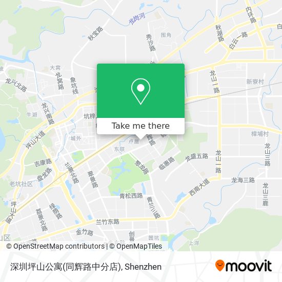 深圳坪山公寓(同辉路中分店) map