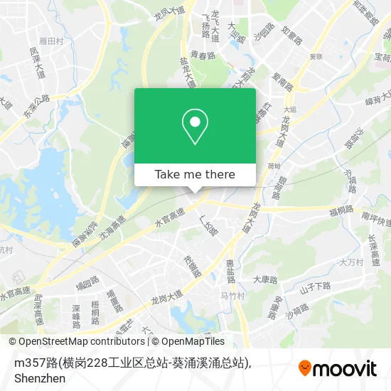 m357路(横岗228工业区总站-葵涌溪涌总站) map