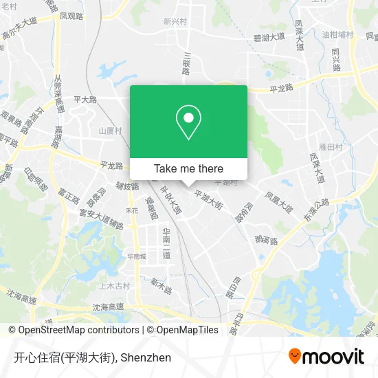开心住宿(平湖大街) map