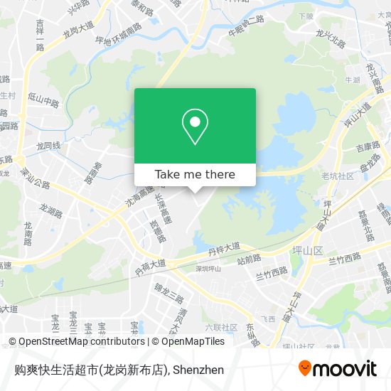 购爽快生活超市(龙岗新布店) map