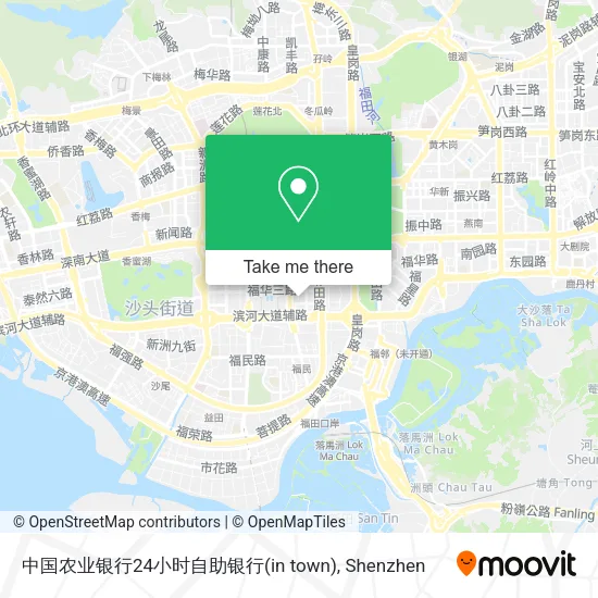 中国农业银行24小时自助银行(in town) map