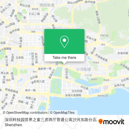 深圳科技园世界之窗三房两厅普通公寓沙河东路分店 map