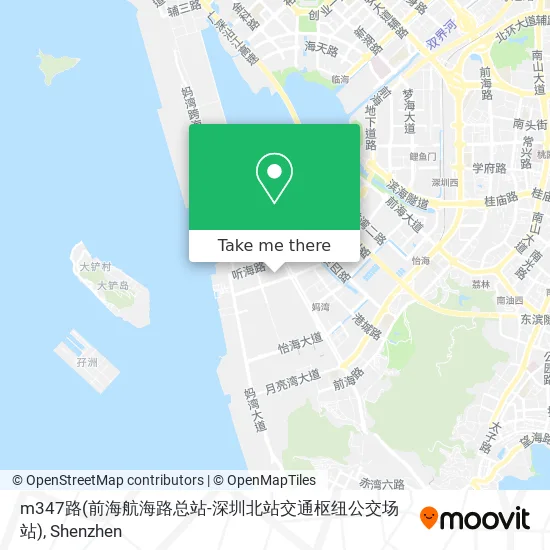 m347路(前海航海路总站-深圳北站交通枢纽公交场站) map