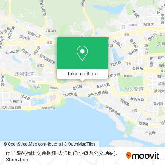 m115路(福田交通枢纽-大浪时尚小镇西公交场站) map