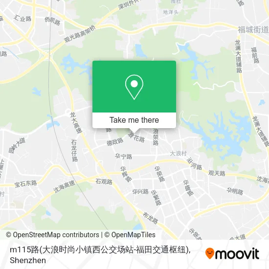 m115路(大浪时尚小镇西公交场站-福田交通枢纽) map