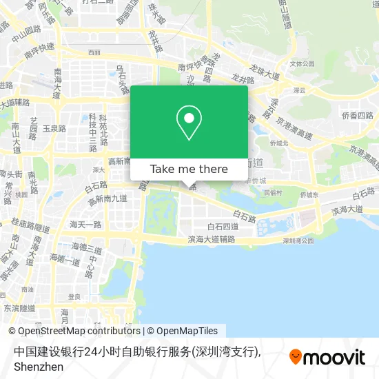 中国建设银行24小时自助银行服务(深圳湾支行) map