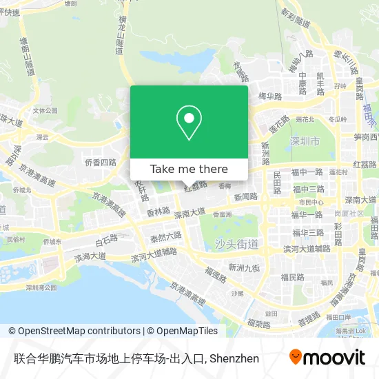 联合华鹏汽车市场地上停车场-出入口 map