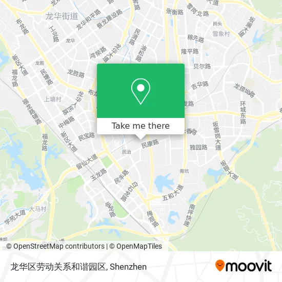 龙华区劳动关系和谐园区 map