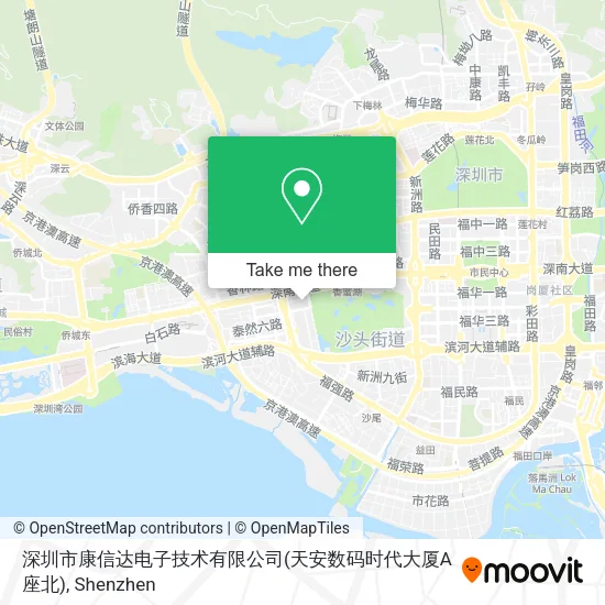 深圳市康信达电子技术有限公司(天安数码时代大厦A座北) map