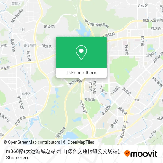 m368路(大运新城总站-坪山综合交通枢纽公交场站) map