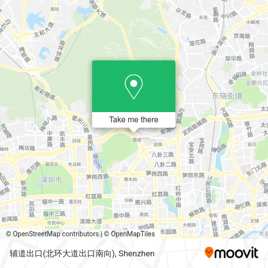 辅道出口(北环大道出口南向) map