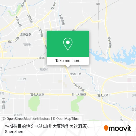 特斯拉目的地充电站(惠州大亚湾华美达酒店) map
