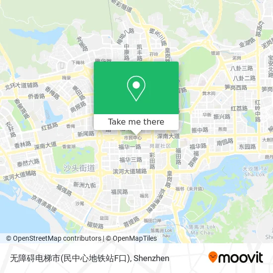 无障碍电梯市(民中心地铁站F口) map