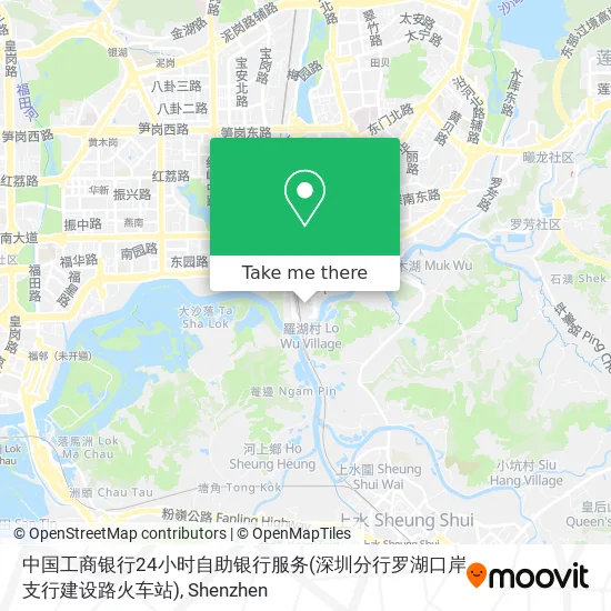 中国工商银行24小时自助银行服务(深圳分行罗湖口岸支行建设路火车站) map