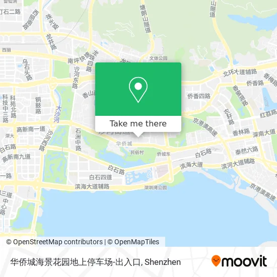 华侨城海景花园地上停车场-出入口 map