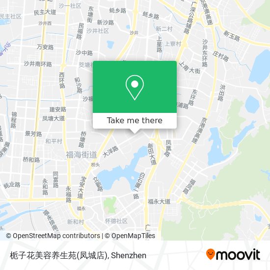 栀子花美容养生苑(凤城店) map