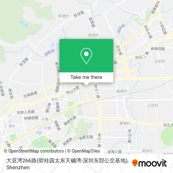 大亚湾266路(碧桂园太东天樾湾-深圳东部公交基地) map