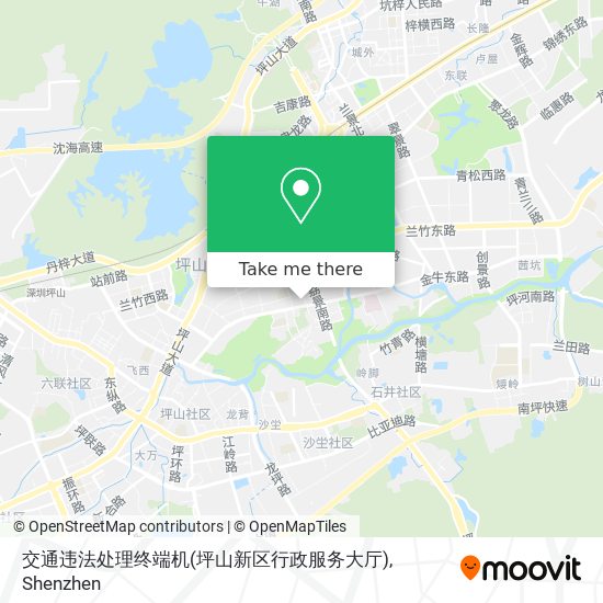 交通违法处理终端机(坪山新区行政服务大厅) map