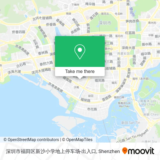 深圳市福田区新沙小学地上停车场-出入口 map