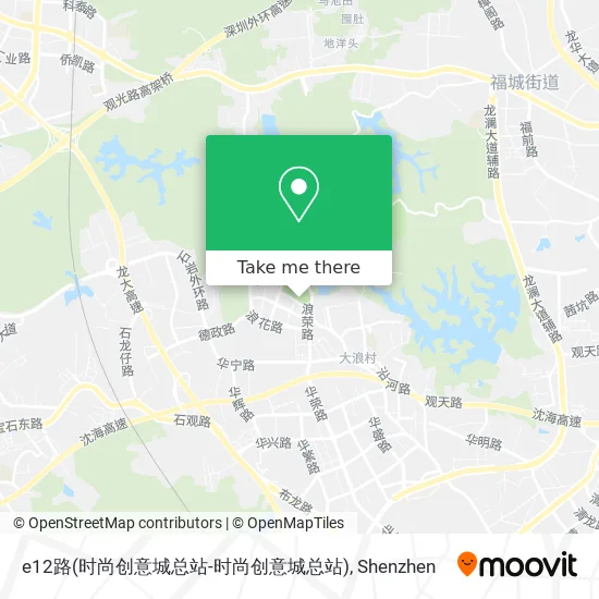 e12路(时尚创意城总站-时尚创意城总站) map