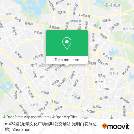 m424路(龙华文化广场临时公交场站-光明白花洞总站) map