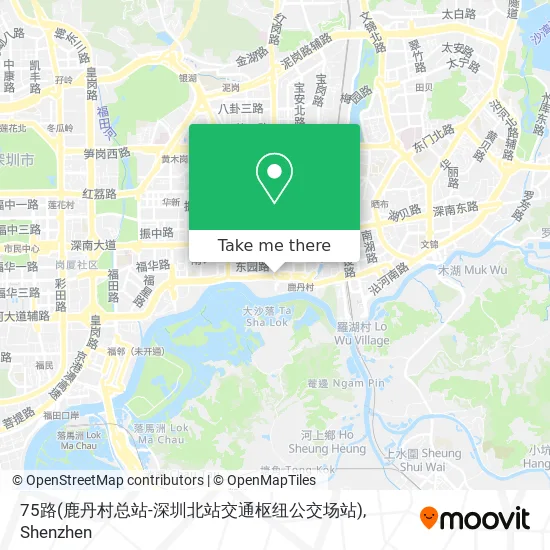75路(鹿丹村总站-深圳北站交通枢纽公交场站) map
