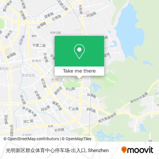 光明新区群众体育中心停车场-出入口 map