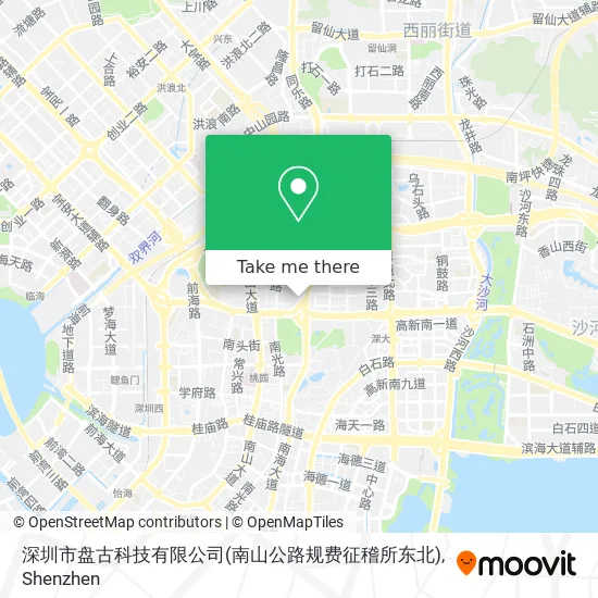深圳市盘古科技有限公司(南山公路规费征稽所东北) map