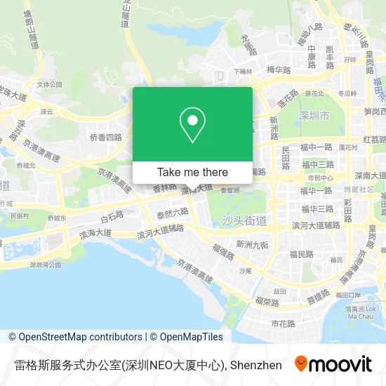 雷格斯服务式办公室(深圳NEO大厦中心) map
