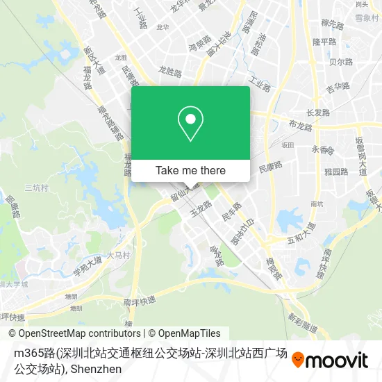 m365路(深圳北站交通枢纽公交场站-深圳北站西广场公交场站) map