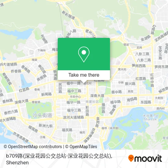 b709路(深业花园公交总站-深业花园公交总站) map
