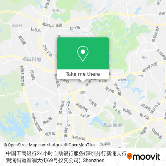 中国工商银行24小时自助银行服务(深圳分行新澜支行观澜街道新澜大街69号投资公司) map