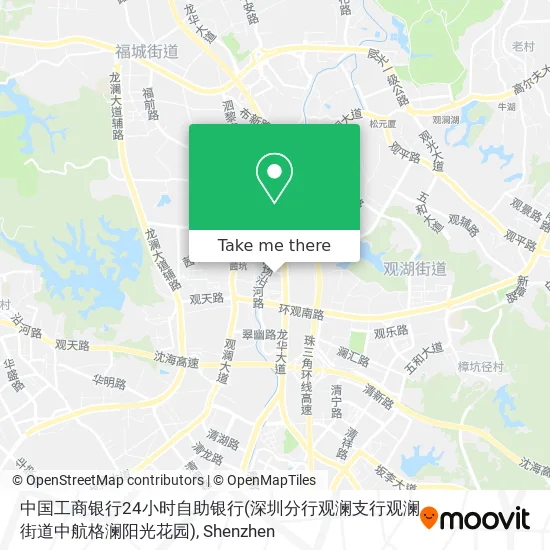 中国工商银行24小时自助银行(深圳分行观澜支行观澜街道中航格澜阳光花园) map