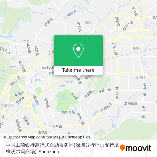 中国工商银行离行式自助服务区(深圳分行坪山支行坑梓沃尔玛商场) map