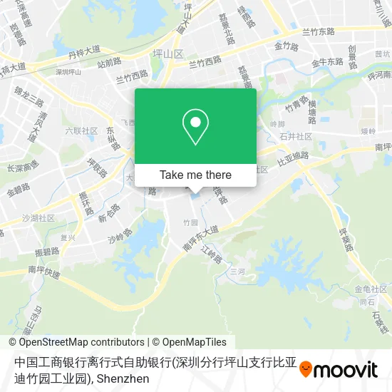 中国工商银行离行式自助银行(深圳分行坪山支行比亚迪竹园工业园) map