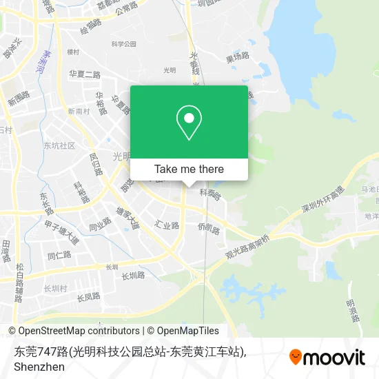 东莞747路(光明科技公园总站-东莞黄江车站) map