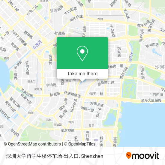 深圳大学留学生楼停车场-出入口 map