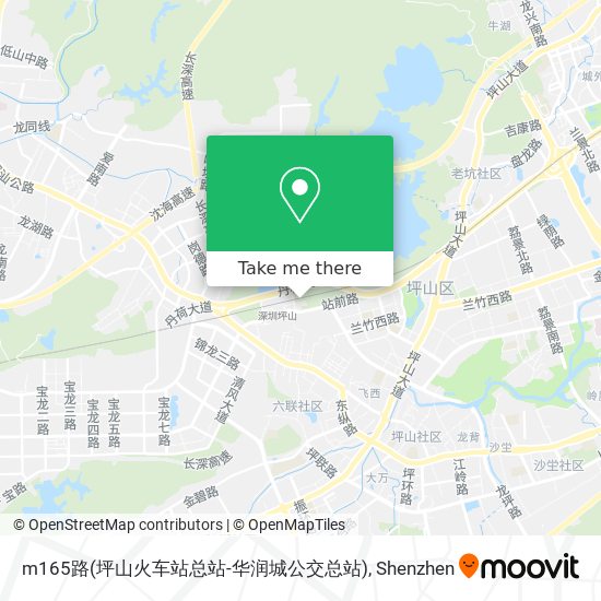 m165路(坪山火车站总站-华润城公交总站) map