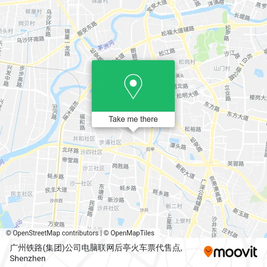 广州铁路(集团)公司电脑联网后亭火车票代售点 map