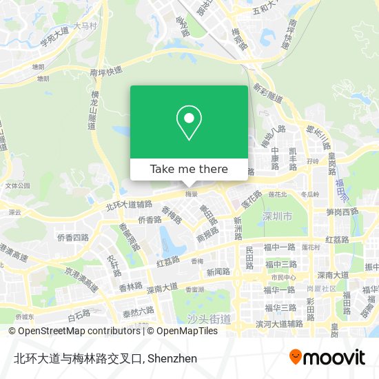 北环大道与梅林路交叉口 map