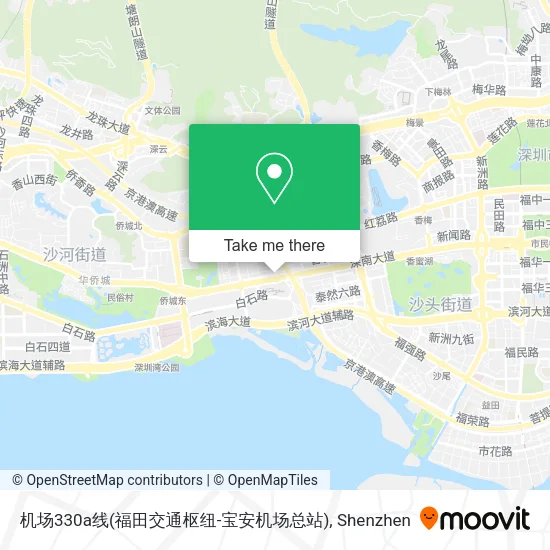 机场330a线(福田交通枢纽-宝安机场总站) map