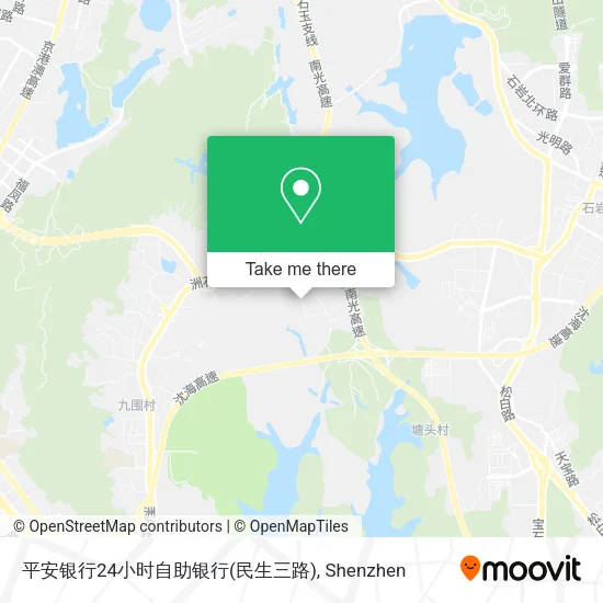 平安银行24小时自助银行(民生三路) map