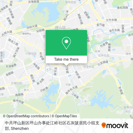 中共坪山新区坪山办事处江岭社区石灰陂居民小组支部 map