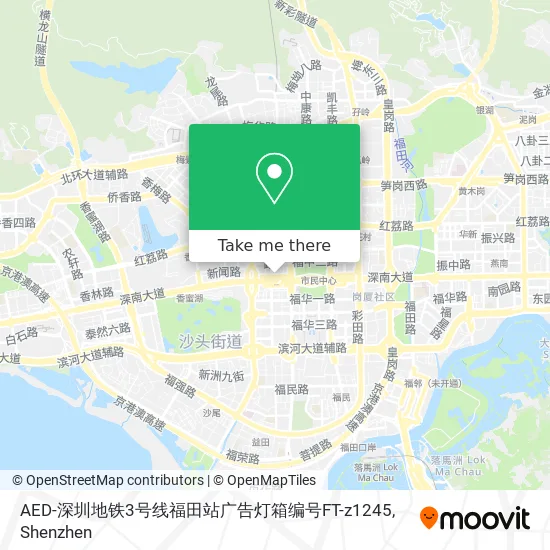 AED-深圳地铁3号线福田站广告灯箱编号FT-z1245 map