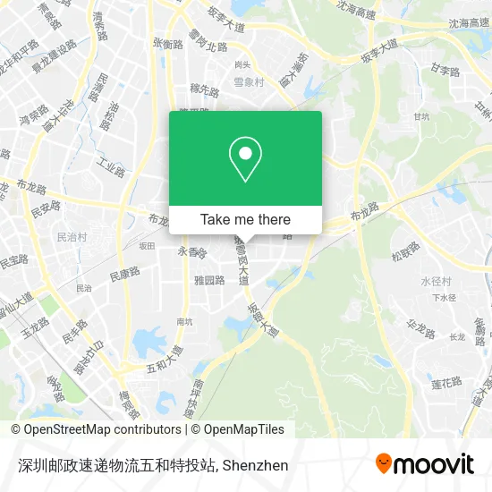 深圳邮政速递物流五和特投站 map